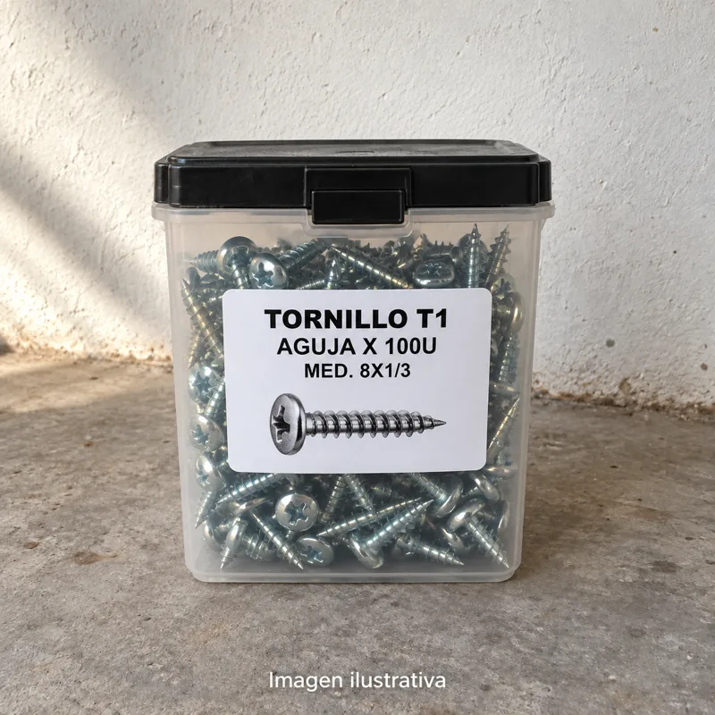 Tornillo T1 Aguja X 100U Med. 8X1/3