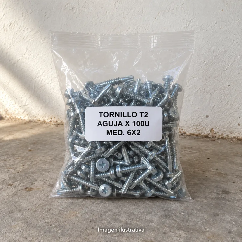 Tornillo T2 Aguja X 100U Med. 6X2