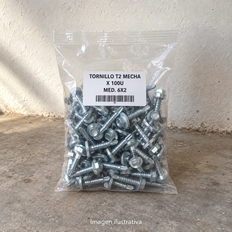 Tornillo T2 Mecha X 100U Med. 6X2