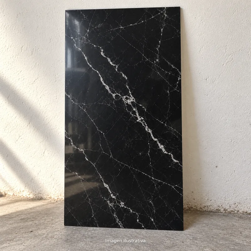 Placa Simil Marmol Negra (1,22M X 2,44M)