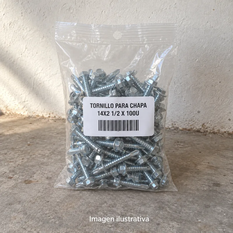 Tornillo Para Chapa 14X2 1/2 X 100U